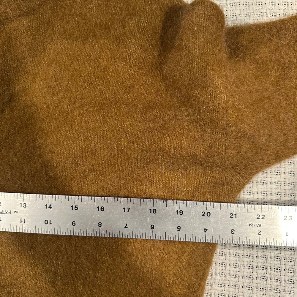 H&M Alpaca Wool Blend Sweater Women Medium Caramel Brown Fuzzy Oversized Minimal - Picture 11 of 16
